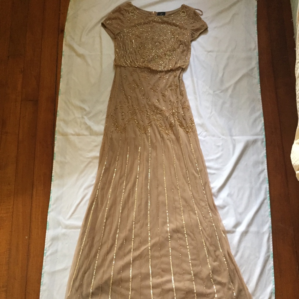 Adrianna Papell Mauve Beaded Gown